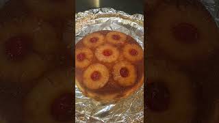 Homemade pineapple upside down cake cooked in a cast iron skillet [upl. by Aihsena]