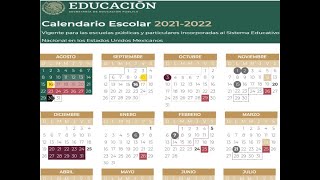 CALENDARIO ESCOLAR 20212022 OFICIAL SEP EN PDF LISTO PARA IMPRIMIR [upl. by Schnabel]