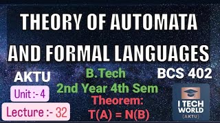 TAFL Unit  4 Lec  32 Theorem TA  NB BCS402 BTech AKTU 2nd Year CSEIT [upl. by Rodriguez]