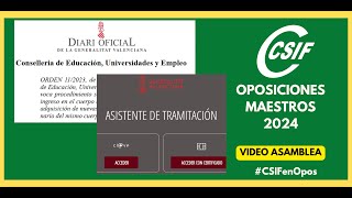 VIDEO ASAMBLEA OPOSICIONES MAESTROS 2024 [upl. by Orvah]