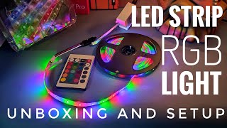 LED STRIP RGB LIGHT UNBOXING AND SETUP [upl. by Ajak]