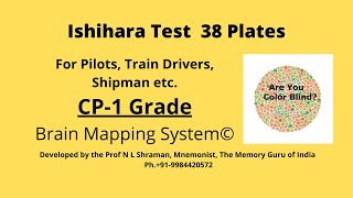 Ishihara Test 38 Plates for CP1 Grade Pilots Drivers Airforce Sailers etc [upl. by Anitsim]