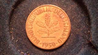 10 Pfennig Coin Of Germany Dated 1950 [upl. by Aleece]