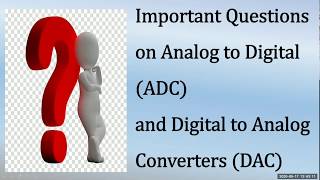 Important Questions on ADC and DAC in Hindi [upl. by Lahcear114]