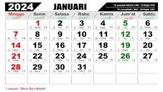 KALENDER TAHUN 2024 LENGKAP DENGAN LIBUR NASIONAL [upl. by Sterner]