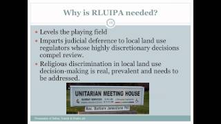 Religion Zoning and the Courts An Overview of RLUIPA CM LAW [upl. by Aralk]