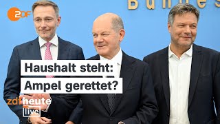 Haushalt 2025 Darauf hat sich die Ampel geeinigt  Pressekonferenz und Analyse bei ZDFheute live [upl. by Naujed8]