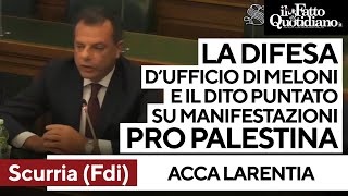 Acca Larentia Scurria FdI quotMeloni la prima a distinguersi da rigurgiti fascistiquot [upl. by Htebazie]