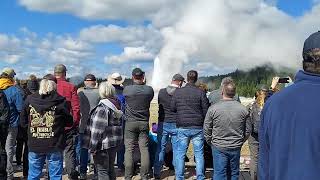 Old Faithful Geyser eruption in Yellowstone National Park in September 2024 [upl. by Lodmilla]