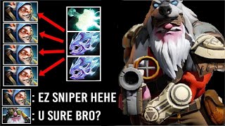 CRAZY MACHINE GUN 2x Moon Shard  Mjollnir Sniper vs Meepo Max Attack Speed  Aeon Disk 734 Dota 2 [upl. by Enner]