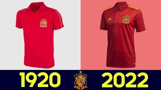 La evolución Todos las camisetas de la Selección de fútbol de España Selección Española 2022 [upl. by Aelsel]