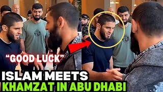 Islam Makhachev MEETS Khamzat Chimaev In Abu Dhabi At UFC 294 VIDEO [upl. by Beckman]