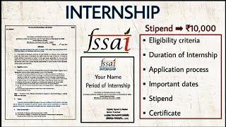 FSSAI Internship  Internship in FSSAI starts from January 2022  Apply Now [upl. by Iridissa]