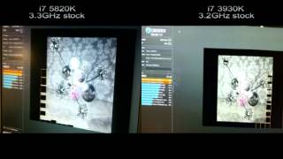 Intel core i7 5820K vs i7 3930K Cinebench R 115 [upl. by Tecil]