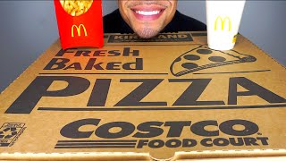 ASMR COSTCO CHEESE PIZZA MCDONALDSFRIES MUKBANG BIG BITES CHALLENGE REVIEW RECIPE ASMR JERRY SOUNDS [upl. by Welford]