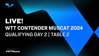 LIVE  T2  Qualifying Day 2  WTT Contender Muscat 2024 [upl. by Isewk]