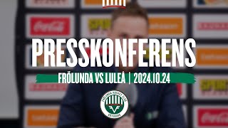 Presskonferensen efter Frölunda  Luleå [upl. by Christie]