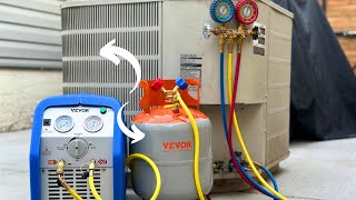 VEVOR 34 HP Refrigerant Recovery Machine Portable AC Recovery Machine Review [upl. by Nonnahsed]