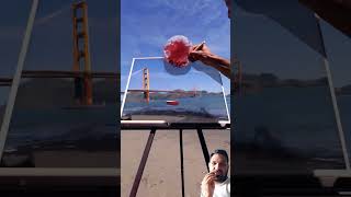 WHY the Golden Gate Bridge is RED ZachKingshorts magic funny getintoit jumparoundjackswing [upl. by Annij]