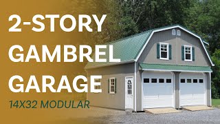 14x32 Two Story Gambrel Style Modular Garage [upl. by Ecirb921]