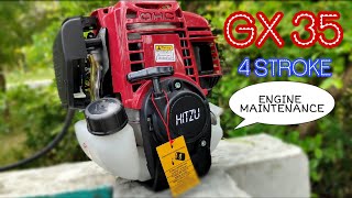 GX 35 4 STROKE BRUSHCUTTER ENGINE MAINTENANCE brushcutter farming service [upl. by Indys]