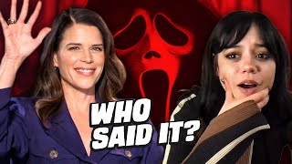 SCREAM 2022 Cast Plays WHO SAID IT Sidney Gale or Dewey  Neve Campbell Jenna Ortega [upl. by Aicul]