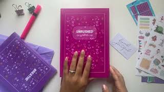 Unboxing Unrushed Planner by booksunderstars  Freebies  Flipthrough  Lavender Planner [upl. by Koslo145]