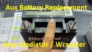 AUX Battery Replacement on the Jeep GladiatorWrangler [upl. by Steffi]