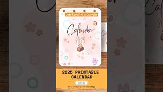 Kawaii themed Calendar 2025 A4 size portrait calendar printables 2025 f1 [upl. by Llekram]