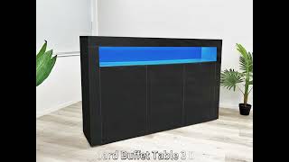 SHIEL Sideboard Buffet Table 3 Door  BLACK  22563 [upl. by Arodasi595]