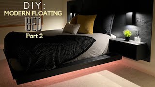 DIY How To Build A Modern Floating BedPart 2 [upl. by Orag]