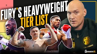 Tyson Fury Dosser Tier List  Anthony Joshua Oleksandr Usyk Deontay Wilder amp other fighters ranked [upl. by Sidran]