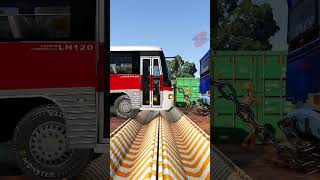 Big Truck Tow Bus vs Double Gutter shorts beamngdrive beamng beamngcrashes trucksvs beamdrive [upl. by Magdala643]