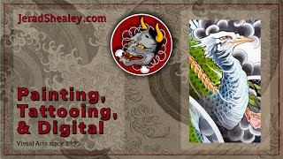 Painting a Phoenix or Fenghuang Tattoo Motif Timelapse Acrylic Painting ProcessNo Talking [upl. by Icat]