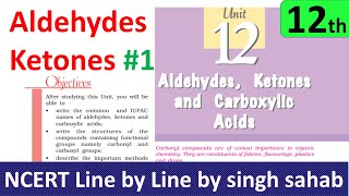 12th chemistry  Aldehyde ketone carboxylic acid chapter 12 class 12 organic  IIT JEE Mains NEET 1 [upl. by Philipson]