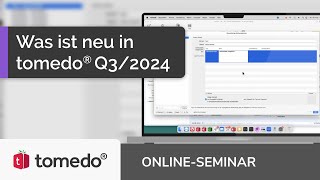 Was ist neu in tomedo® Q32024 OnlineSeminar [upl. by Yrotciv]