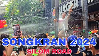 2024 Songkran Festival Silom Road  Best Songkran Place in Bangkok [upl. by Georgena778]