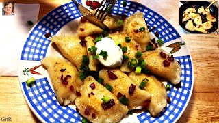 Pierogi Ruskie z Białym Serem Podsmażane na BoczkuRussian dumplings with white cheese and bacon [upl. by Karola]