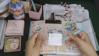 ASMRscrapbookingcolagem com calendário janeiro 2024journaling [upl. by Adolph282]