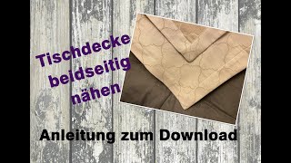 Tischdecke beidseitig verwendbar nähen  Briefecke nähen  DIY [upl. by Bonnette]