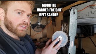 Simple modified Harber freight 4x36 belt sander and Makita 4x24 belt sander for knifemaking [upl. by Luca785]