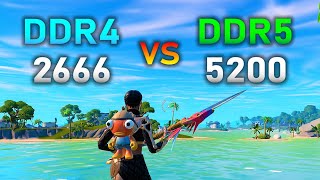 DDR5 5200 vs DDR4 2666  PUBG Valorant Fortnite [upl. by Iralav]