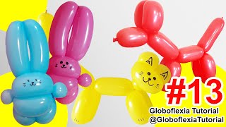 Globoflexia Facil  Perro Conejo Gato  figuras con globos largos [upl. by Bahner]