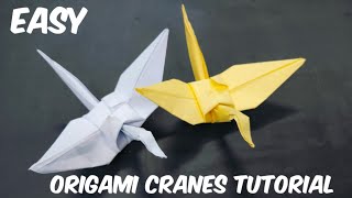 Origami crane easyhow to make Crane with paperamazing paper artvery easy craftpaper craft [upl. by Nwahsram288]