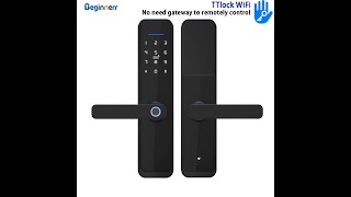 TTlock wifi smart door lock NO need gateway to remotely control [upl. by Silas]