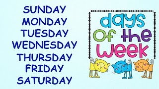 Days of the Week  With spellings Slow Version for Kids to learn Spellings EasilyDays in a week [upl. by Seema941]