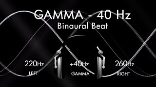 Gamma for a Genius Brain  1hr Pure Binaural Beat Session at 40Hz Intervals [upl. by Novello]