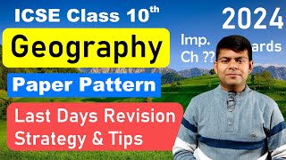 Geography Class 10th Paper Pattern amp Strategy for 2024 Exam  Important Chapters [upl. by Benedict382]