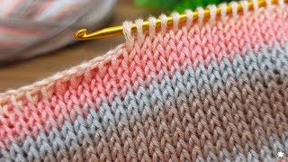 Simple Tunisian Crochet Stitch 🧶 Looks exactly like knitting 👏 [upl. by Mccomb848]