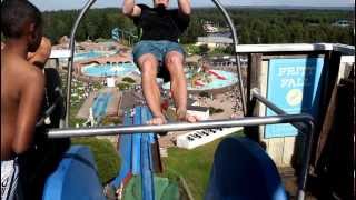 Craziest way to go down a waterslide Fritt Fall  Skara Sommarland  Sweden [upl. by Tanaka224]